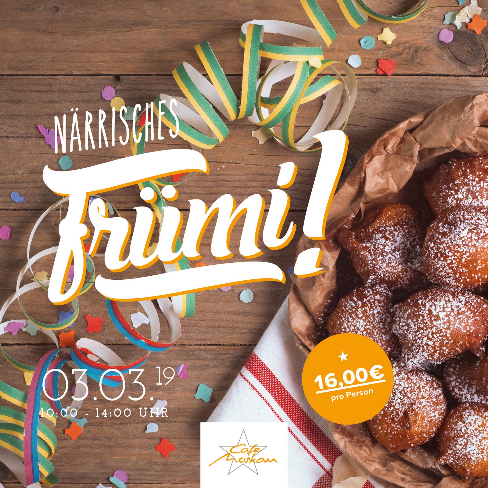 Närrisches FrüMi  Angebote Cafe Moskau